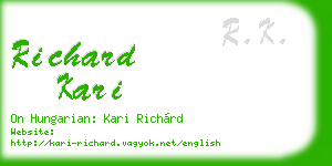richard kari business card